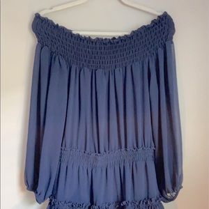 Off-the-Shoulder Navy Dress